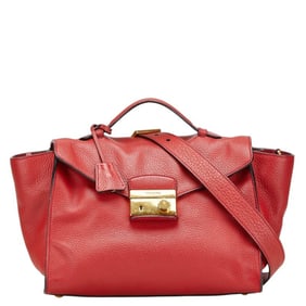 Prada 2-Way Handbag/Shoulder Bag BR5034 Red Leather Women's PRADA