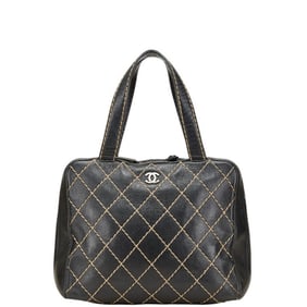 CHANEL Wild Stitch Coco Mark Handbag in Black Leather for Women