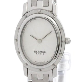 HERMES Clipper Oval Stainless Steel Ladies Watch CO1.210 Polished