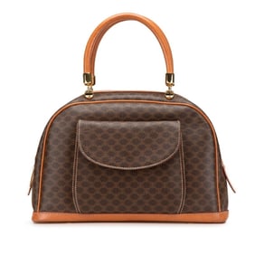 Celine Macadam handbag in brown leather for women.
