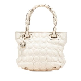 Salvatore Ferragamo Gancini Handbag AU-21 B380 White Leather Women's