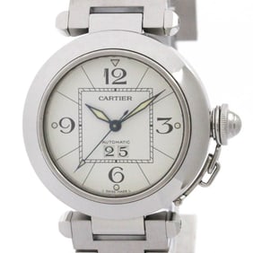 CARTIER Pasha C Big Date Steel Automatic Unisex Watch W31055M7 Polished