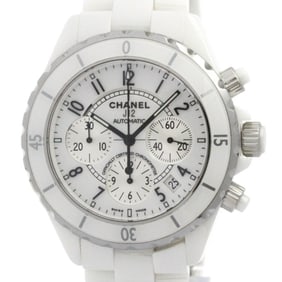 CHANEL J12 Chronograph Ceramic Automatic Mens Watch H1007 Polished