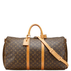 Louis Vuitton Monogram Keepall Bandouliere 55 Boston/Shoulder Bag, 2-Way, M41414, Brown Leather,