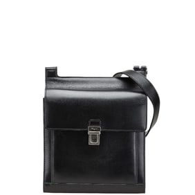 Salvatore Ferragamo crossbody shoulder bag in black leather for women.