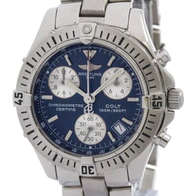 BREITLING Chrono Colt Steel Quartz Mens Watch A73350 Polished