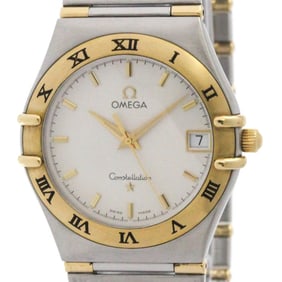 OMEGA Constellation 18K Gold Steel Quartz Mens Watch 1312.30 Polished