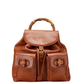 Gucci Bamboo Backpack 003 1998 0016 Brown Leather Women's GUCCI