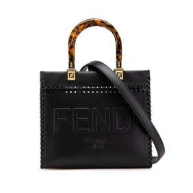 Fendi Sunshine Small Handbag/Shoulder Bag 2WAY 8BH390 Black/Brown Leather Women's FENDI