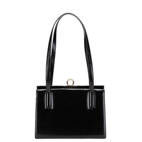 Salvatore Ferragamo Gancini Shoulder Bag Tote E217663 Black Leather Women's