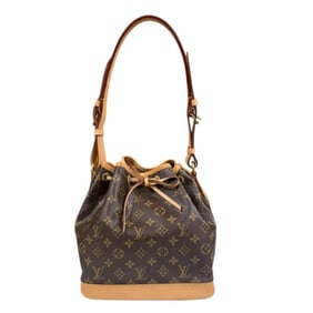 Louis Vuitton Petit Noe Monogram Shoulder Bag in Canvas, M40818, Brown, Women's, LOUIS VUITTON