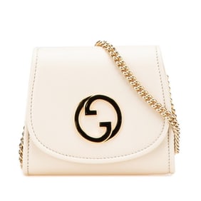 Gucci Blondie Medium Chain Shoulder Bag/Wallet Bag 725219 Ivory Gold Leather Women's GUCCI