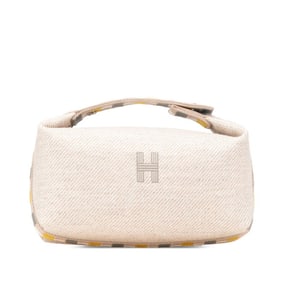 Hermes Hermès Brid A Black PM Handbag in Beige and Gray Wool for Women