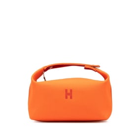 Hermes Hermès Bride A Black GM Handbag in Orange and Red Toile H for Women