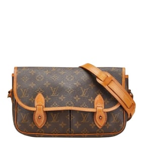 Louis Vuitton Monogram Gibessier MM Crossbody Shoulder Bag M42247 Brown Leather Women's LOUIS