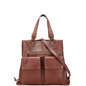 Bvlgari Becky Bag, 2-way handbag/shoulder bag, brown leather, for women.