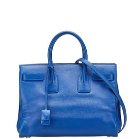 Saint Laurent Sac de Jour handbag/shoulder bag, 2-way, 324823, blue leather, women's, SAINT LAURENT