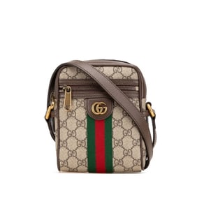 Gucci GG Supreme Ophidia Shoulder Bag 598127 Beige Brown Leather Women's GUCCI