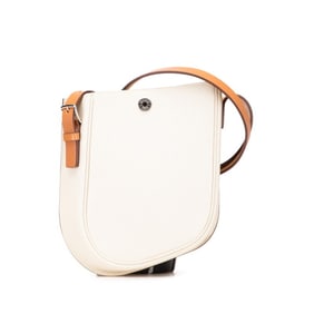 Hermes Hermès Perspective Cavaliere Shoulder Bag in White Togo Leather, Vache Hunter, Women's
