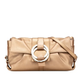 BVLGARI Chandra Crossbody Shoulder Bag in Gold Leather for Women