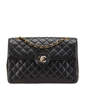 CHANEL Matelasse Coco Mark Paris Limited Edition Chain Shoulder Bag Handbag Black Lambskin Women's