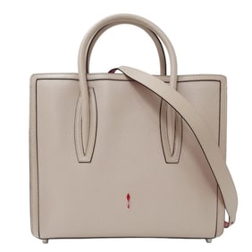 Christian Louboutin Women's Handbag/Shoulder Bag, 2-Way, Leather, Beige/Red