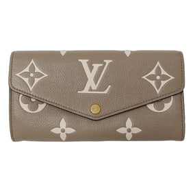 Louis Vuitton Monogram Empreinte Two-Tone Wallet, Women's Portefeuille Sarah NM Tourterelle Creme