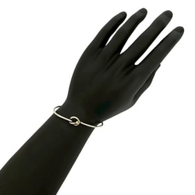 TIFFANY & Co. Tiffany Love Knot Bracelet in 925 Sterling Silver and 18K Yellow Gold, Bangle, 25367