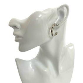 TIFFANY & Co. Tiffany 1837 Hoop Earrings with Logo, 925 Sterling Silver, 86609