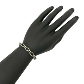 TIFFANY & Co. Tiffany Clasping Bracelet, Silver 925 Chain Bangle, 34966