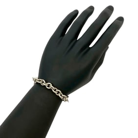 TIFFANY & Co. Tiffany Donut Link Sterling Silver Bracelet Chain Bangle 17487