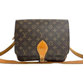 LOUIS VUITTON Culteciel GM Monogram Leather Shoulder Bag, Brown, 01988