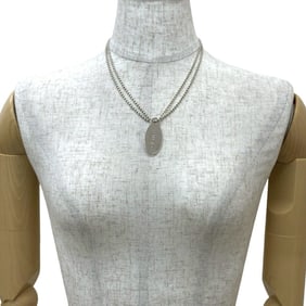 TIFFANY & Co. Tiffany Return to Oval Tag Necklace in Sterling Silver, Pendant, Choker, 20993