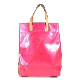 LOUIS VUITTON M91227 Monogram Vernis Reed MM Handbag, Vertical Tote Bag, Vernis, Women's, Fuchsia