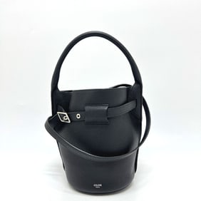 CELINE Big Bag Bucket Nano 2-Way Shoulder Bag, Leather, Black, Women's