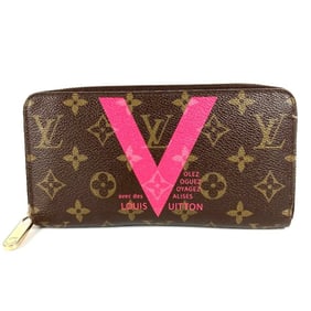 LOUIS VUITTON M60936 Monogram V Motif Zippy Wallet, Round Zipper, Long Canvas, Unisex, Brown
