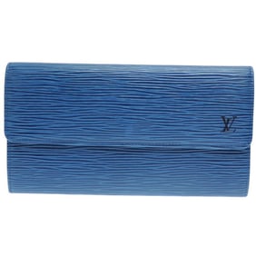 Louis Vuitton Pochette Porte Monnaie Credit Women's and Men's Long Wallet M63575 Epi Toledo Blue