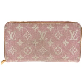 Louis Vuitton Zippy Wallet Women's Long M81182 Monogram Jacquard Denim Pink