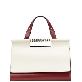 Bvlgari Serpenti Scaglie Top Handle Handbag in Red and White Leather for Women
