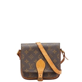 Louis Vuitton Monogram Mini Cartouchiere Crossbody Shoulder Bag M51254 Brown Leather Women's LOUIS