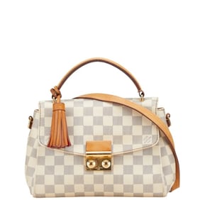 Louis Vuitton Damier Azur Croisette Handbag/Shoulder Bag 2WAY N41581 Ivory Leather Women's LOUIS