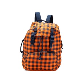 Louis Vuitton Damier Aventure Backpack N41188 Orange Navy Nylon Leather Women's LOUIS VUITTON
