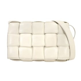 Bottega Veneta Intrecciato Padded Cassette Shoulder Bag in White Leather (591970)
