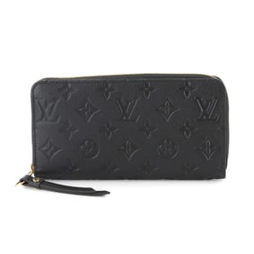 Louis Vuitton Monogram Empreinte Zippy Wallet, Leather, Noir, M61864, RFID, Gold Hardware