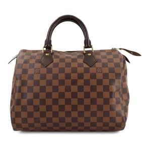 Louis Vuitton Damier Speedy 30 Handbag, Ebene Brown, N41531, Gold Hardware