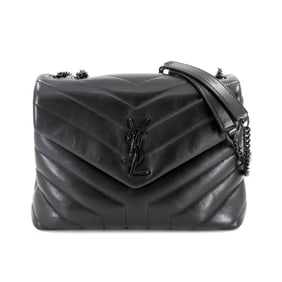Saint Laurent Loulou Small Chain Shoulder Bag in Black Leather (494699)