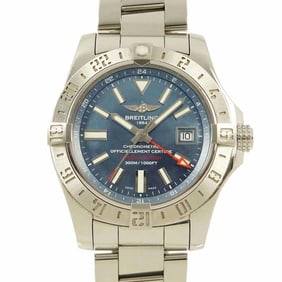 Breitling Avenger II GMT A32390, Japan-exclusive men's watch with date display, blue shell finish,