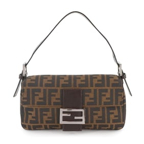 Fendi Zucca Mamma Baguette Shoulder Bag, Brown Canvas and Leather, Silver Hardware, 26424