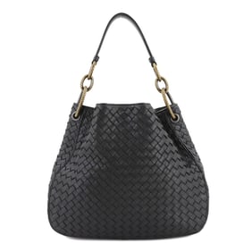 Bottega Veneta Intrecciato Loop Hobo Shoulder Bag in Black Leather (494119)