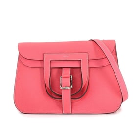 Hermes Hermès Halzan 31 5-way hand/shoulder bag in Taurillon Clemence leather with Rose Azalee Y